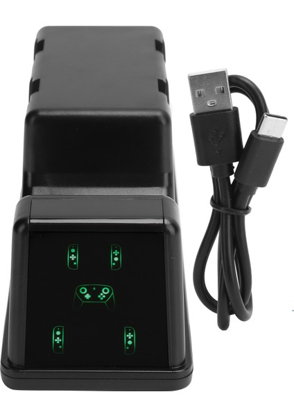 Ns Pro Kontrol Cihazı/joypad Için Dijital Ekranlı 5'i 1 Arada Çok Işlevli Abs Şarj Standı (Yurt Dışından)