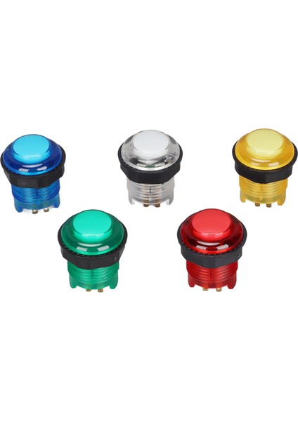 5 Adet Arcade Basmalı Düğmeler Profesyonel LED Aydınlatmalı Basmalı Düğmeler Oyun Makinesi 12V Için (Yurt Dışından)