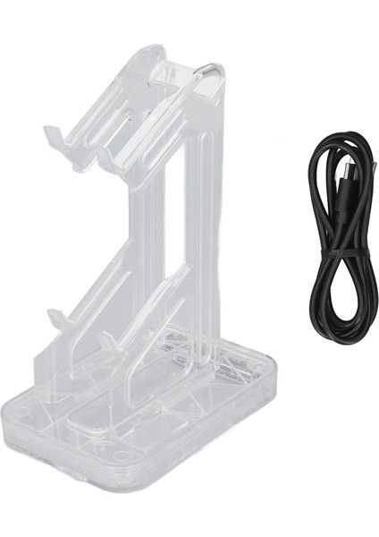 Switch Pro Için Kontrol Ünitesi Standı Sabit Kaymaz 2 Katlı Rgb Şeffaf Oyun Kontrol Ünitesi Kulaklık Tutucu Standı 2 USB Portu ile (Yurt Dışından)