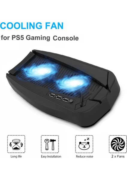 Soğutma Standı Soğutma Fanı Istasyonu Hub Ps5 Oyun Konsolu Soğutma Fanı Braketi ile Kullanışlı (Yurt Dışından)