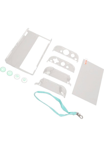 Oyun Konsolu Koruyucu Kit Taşıma Çantası Şeffaf Kılıf Ekran Temperli Film Silikon Joystick Kılıfları Switch OLED Yeşil (Yurt Dışından) fırsatları