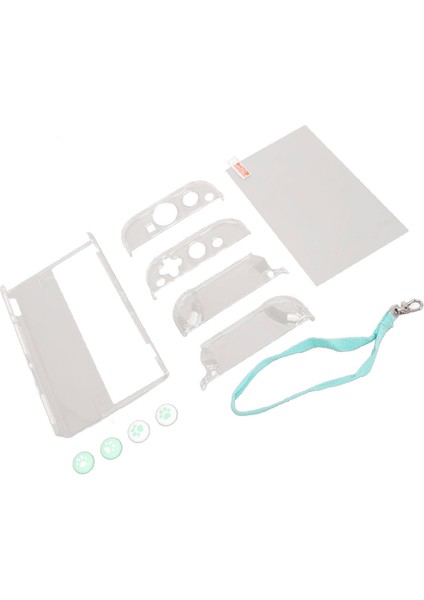 Oyun Konsolu Koruyucu Kit Taşıma Çantası Şeffaf Kılıf Ekran Temperli Film Silikon Joystick Kılıfları Switch OLED Yeşil (Yurt Dışından) indirimleri
