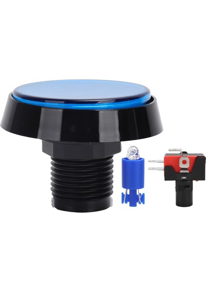 60MM Büyük Yuvarlak Düz LED Işıklı Düğme 3 Ayaklı Anahtar Vinç Makinesi Oyun Konsolu Mavi (Yurt Dışından)