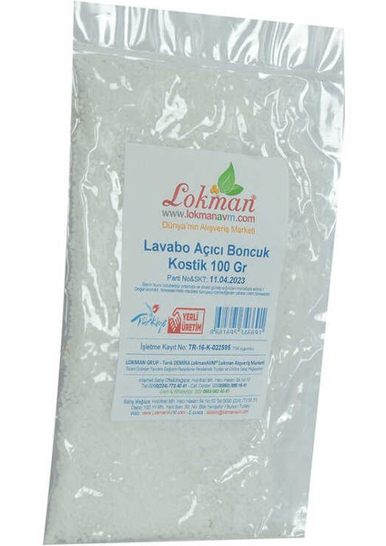 Lavabo Açıcı Boncuk Kostik 100 gr Paket indirimleri