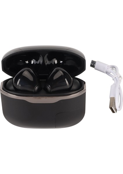 Kablosuz Kulaklık Bluetooth 5.0 LED Dijital Ekran 24 Saat Çalma Süresi Hifi Spor Kulaklıkları Müzik Için Siyah (Yurt Dışından)
