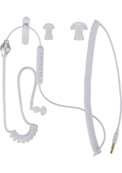 3.5mm Anti Radyasyon Kulaklık Hava Tüplü Kulaklık Tek Taraflı Makara Mini Dahili Mikrofon (Yurt Dışından)