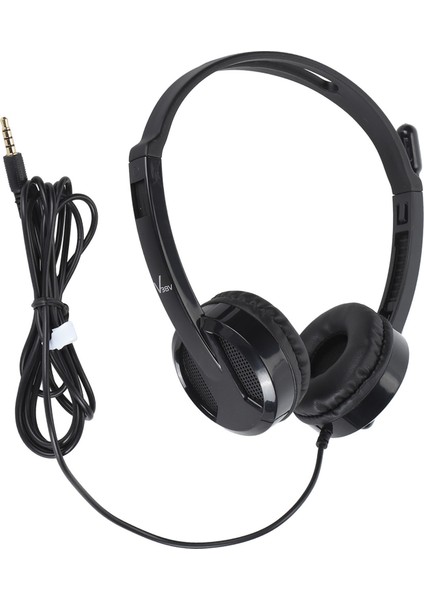 Kablolu Kulaklık 3.5mm Fiş Çok Yönlü Kablolu Kulaklık Ofis Telekonferansı Için Döndürülebilir Mikrofonlu (Yurt Dışından)