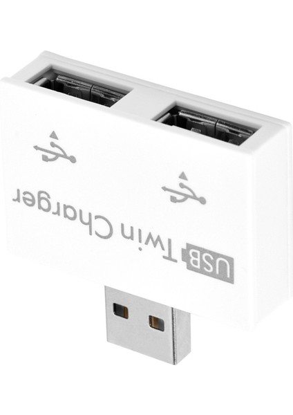 Hub Usb2.0 Erkek - 2 Portlu USB Çift Şarj Cihazı Ayırıcı Adaptör Dönüştürücü Konsantratör (Beyaz) (Yurt Dışından) fırsatları