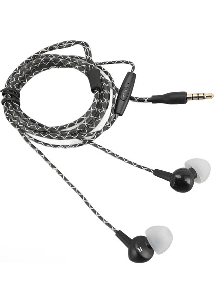 Mikrofonlu Kablolu Kulaklıklar Hd Stereo Bas Gürültü Azaltma 3,5 mm Jaklı Kulaklıklar Akıllı Telefonlar Tabletler Siyah (Yurt Dışından) fiyatları