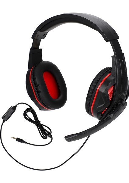 3.5mm Rekabetçi Oyun Kulaklığı Mikrofonlu Kablolu Kulaklık Ps4 Için (Siyah+Kırmızı) (Yurt Dışından) fiyatları