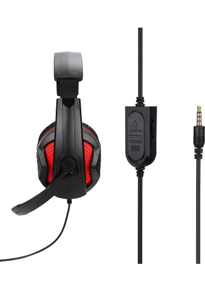 3.5mm Rekabetçi Oyun Kulaklığı Mikrofonlu Kablolu Kulaklık Ps4 Için (Siyah+Kırmızı) (Yurt Dışından) fırsatları