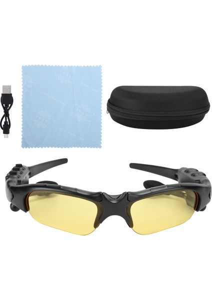 Bluetooth 5.0 Güneş Gözlüğü Güneş Enerjili Kablosuz Gözlük Kulaklık Kulaklık Seti Stereo Kulaklıksarı (Yurt Dışından)