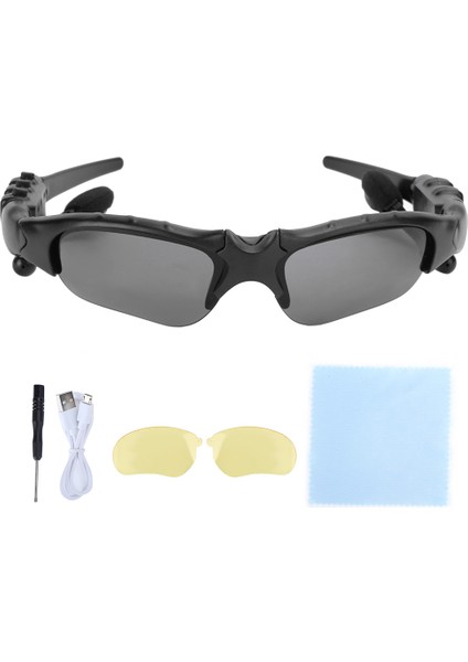 Akıllı 5.0 Kablosuz Bluetooth Güneş Gözlüğü Spor Sürüş Gözlüğü Stereo Kulaklıklı (Siyahsarıgözlük Tornavida) (Yurt Dışından)