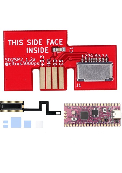 Rpi Picoboot Fpc Flex Şerit Kablo Için SD2SP2 Sdload Sdl Adaptörü Ngc DOL‑001 Oyun Konsolu Kırmızı (Yurt Dışından)