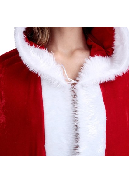1.5m Kırmızı Başlıklı Pelerin Noel Kostümü Noel Baba Pelerini Kırmızı Manto Noel Partisi Cosplay Kostümü (Yurt Dışından) modelleri