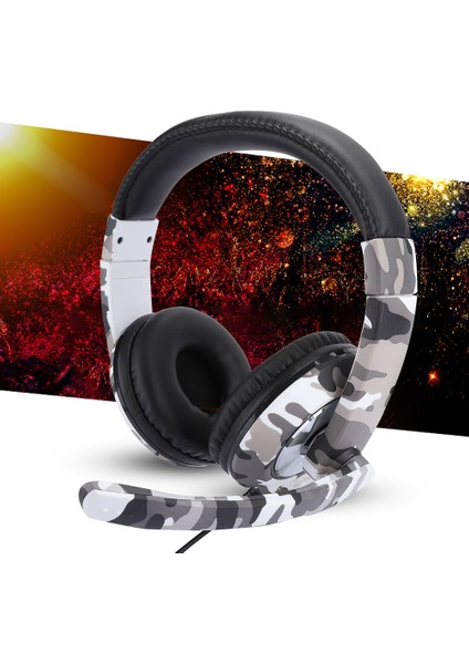 Baş Üstü Telefon Bilgisayar Oyun Kulaklığı Ps4 Beyaz Kamuflaj Için Kulaklık (Yurt Dışından) indirimleri