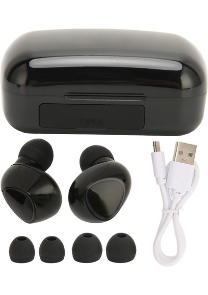 Bluetooth Kulaklık Gürültü Önleyici Ipx7 Su Geçirmez Stereo Bas Kablosuz Kulaklık Spor Sürüş Için Şarj Kutusu ile (Yurt Dışından)