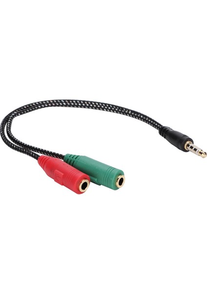 1'i 2'ye 3,5 mm Erkekten Kadına Çift Kulaklık Mikrofon Adaptörü Kulaklık Çift Ses Ayırıcı (Yurt Dışından)