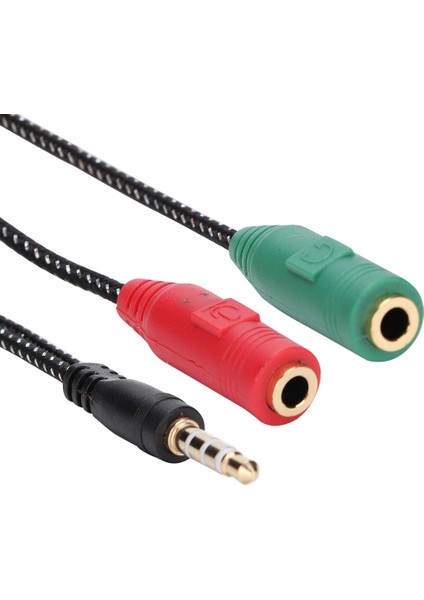 1'i 2'ye 3,5 mm Erkekten Kadına Çift Kulaklık Mikrofon Adaptörü Kulaklık Çift Ses Ayırıcı (Yurt Dışından)