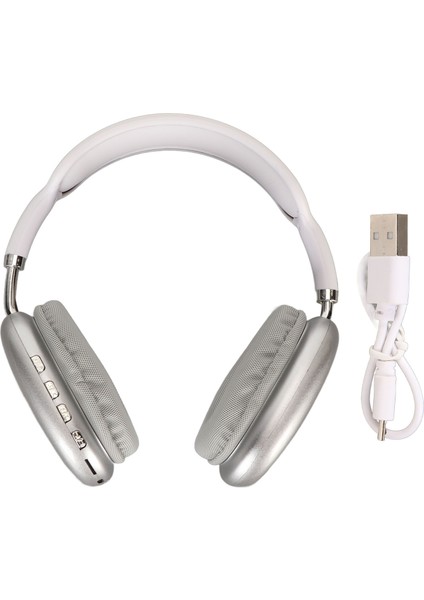 Bluetooth Kulaklık Hifi Derin Bas Dahili Mikrofon Desteği Hafıza Kartı Kablosuz Kulaklık Koşu Seyahat Beyaz (Yurt Dışından)