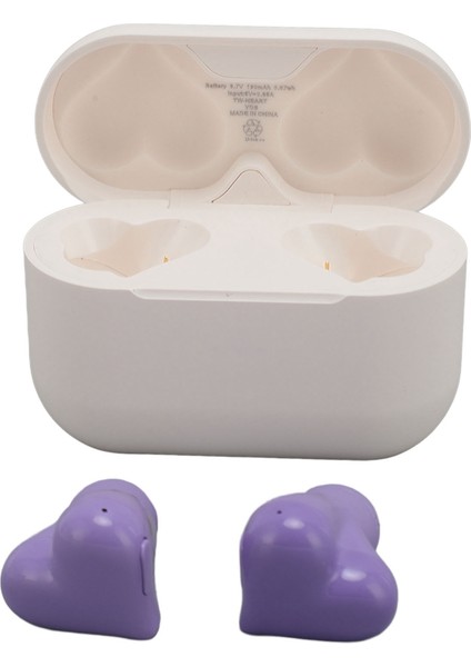 Kalp Şeklinde Kablosuz Kulaklıklar Hıfı Stereo Ses Su Geçirmez Bluetooth 5.3 Kulaklık Şarj Kutusu ile Kızlar Kadınlar Mor (Yurt Dışından) modelleri