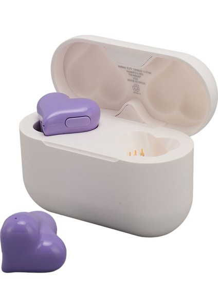 Kalp Şeklinde Kablosuz Kulaklıklar Hıfı Stereo Ses Su Geçirmez Bluetooth 5.3 Kulaklık Şarj Kutusu ile Kızlar Kadınlar Mor (Yurt Dışından) fırsatları
