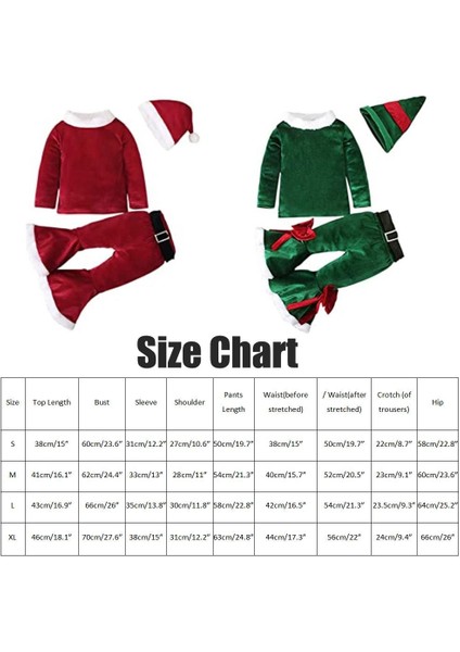 Çocuk Noel Giyim Seti Uzun Kollu Çan Alt Kadife Noel Noel Baba Kostümü 4 Parça Kıyafet Seti Bebek 2-5 Yaş Hediyesi (Yurt Dışından)