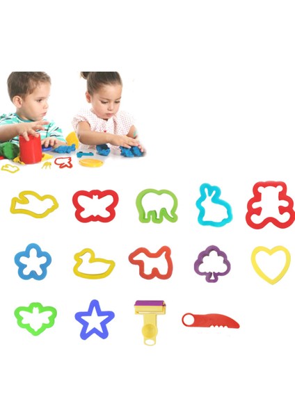 20 Adet Dıy Kil Kalıp Modelleme Kili Seti Plastik Oyun Hamuru Araçları Seti Çocuklar Için Çocuk Hediyesi (Yurt Dışından)