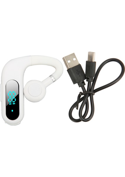 Bluetooth Kulaklık V5.3 Gürültü Önleyici Eller Serbest Kulaklık Ultra Hafif Taşınabilir 180 Derece Döndürülebilir Mikrofon Iş Için Beyaz (Yurt Dışından)
