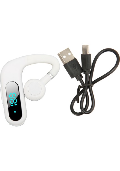 Bluetooth Kulaklık V5.3 Gürültü Önleyici Eller Serbest Kulaklık Ultra Hafif Taşınabilir 180 Derece Döndürülebilir Mikrofon Iş Için Beyaz (Yurt Dışından)