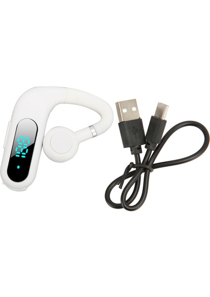 Bluetooth Kulaklık V5.3 Gürültü Önleyici Eller Serbest Kulaklık Ultra Hafif Taşınabilir 180 Derece Döndürülebilir Mikrofon Iş Için Beyaz (Yurt Dışından)