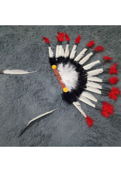 Yerli Amerikan Şefi Başlığı Cosplay Kızılderili Kostümü Yapay Tüy Başlığı Başlık Aksesuarları Yetişkinler ve Çocuklar Için (Yurt Dışından)