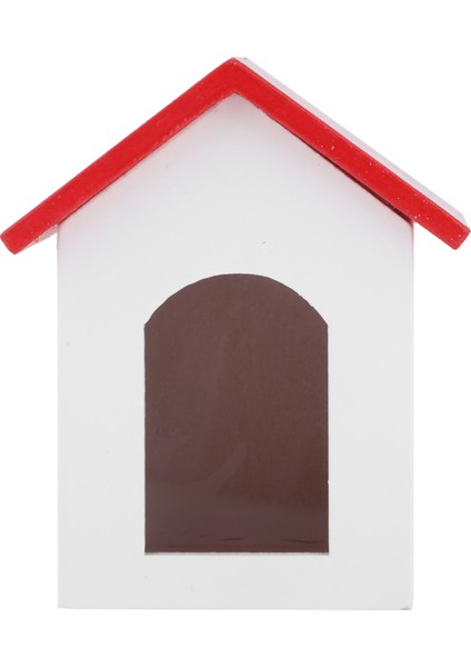 1:12 Bebek Evi Ahşap Evcil Hayvan Evi Simüle Minyatür Kulübe Modeli Taklit Oyuncak Aksesuarı Kırmızı Çatı Beyaz Duvar Kulübesi (Yurt Dışından)