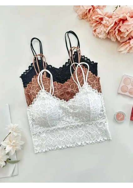 Dantel Bralette Rahat Şık Yumuşak Doku Sütyen