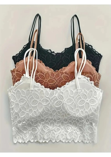 Dantel Bralette Rahat Şık Yumuşak Doku Sütyen