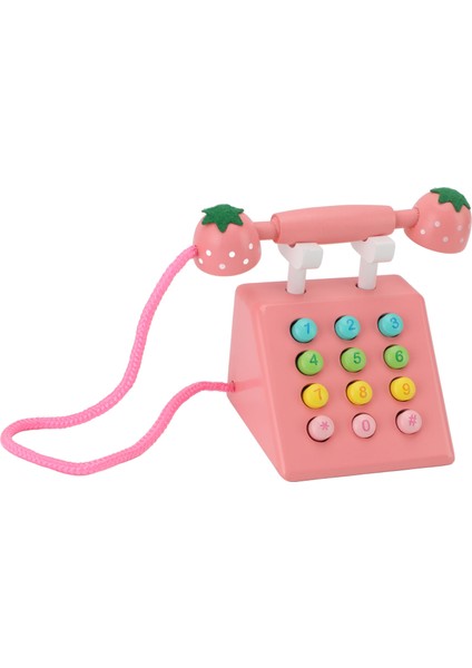 Ahşap Telefon Dekor Yüksek Simülasyon Eğitici Sevimli Dekoratif Telefon Modeli Masaüstü Dekorasyonu Ev Ofis Kafe Pembe (Yurt Dışından)