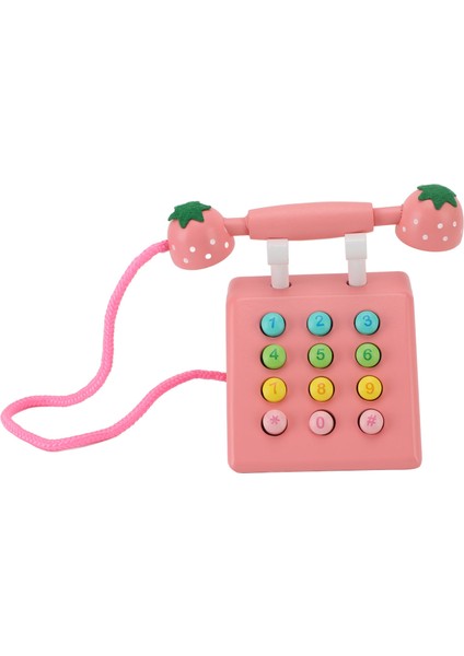 Ahşap Telefon Dekor Yüksek Simülasyon Eğitici Sevimli Dekoratif Telefon Modeli Masaüstü Dekorasyonu Ev Ofis Kafe Pembe (Yurt Dışından)