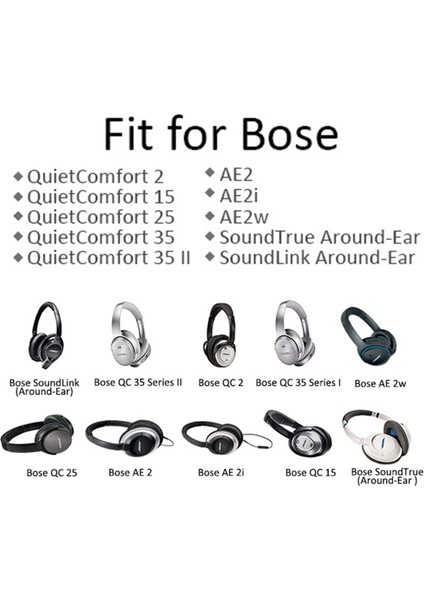 1 Çift Kulaklık Kulak Yastığı Yedek Kulak Yastığı Kılıfı Kulaklık Kulak Yastıkları Bose QC15, Qc2, QC25, Ae2, Soundlink Kulaklıklarla Uyumludur (Yurt Dışından)