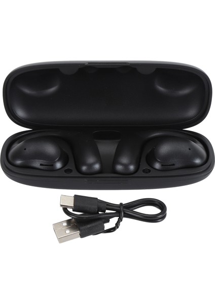Açık Kulak Kulaklık Bluetooth 5.4 Kablosuz Kulaklık Şarj Kutusu ile 12 Saat Çalma Süresi Ipx7 Su Geçirmez Spor Kulaklıkları Egzersiz Bisiklet Koşu Siyah (Yurt Dışından)