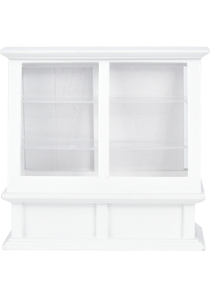 1:12 Bebek Evi Minyatür Simüle Ahşap Pasta Dolabı Sürgülü Kapılı Mini Mobilya Modelibeyaz (Yurt Dışından)