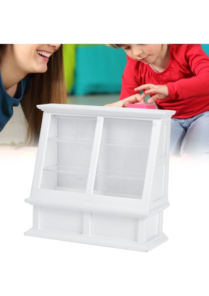 1:12 Bebek Evi Minyatür Simüle Ahşap Pasta Dolabı Sürgülü Kapılı Mini Mobilya Modelibeyaz (Yurt Dışından) indirimleri