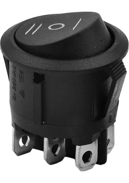 Yuvarlak Anahtar On-Off-On 6p Siyah (IC-134-6) (5131)