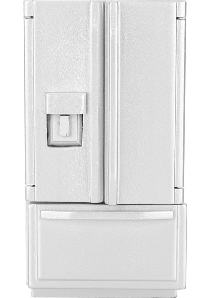 1: 12 Mini Huş Ahşap Çift Kapılı Çift Katlı Simülasyon Buzdolabı Modeli Doorhousesilver Için (Yurt Dışından)