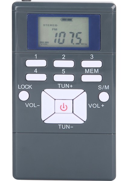 QQT102 Profesyonel Radyo Mini Taşınabilir Fm Stereo Alıcı LCD Ekranlı Kulaklıkkoyu Gri (Yurt Dışından)