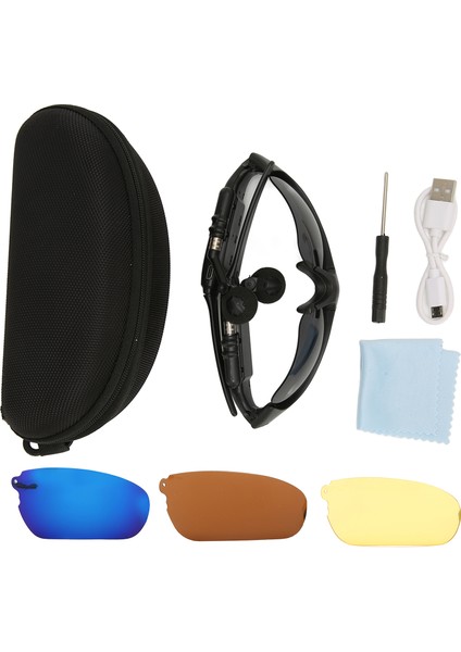 Kablosuz Bluetooth Güneş Gözlüğü Profesyonel Şık Hafif Göz Koruması Akıllı Gözlük Sürüş Bisiklet Standart Sürüm ve Tam Set Lensler (Yurt Dışından)
