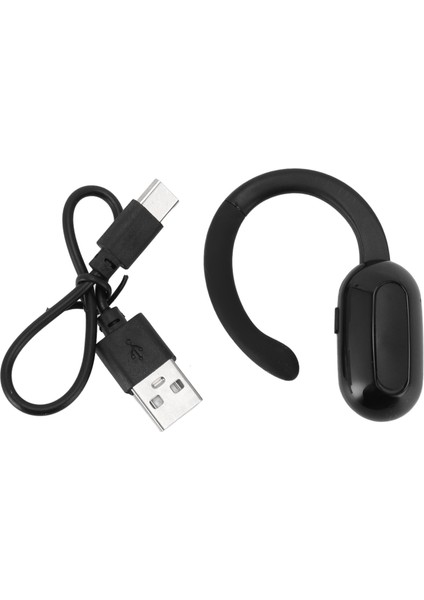 Kablosuz Bluetooth Kulaklık Ayarlanabilir Tek Harici Ses Askılı Bluetooth Kulaklık Spor Siyah Kutulu (Yurt Dışından)