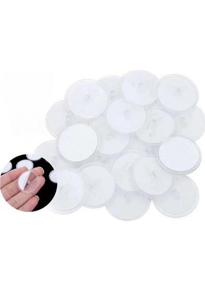 20 Adet Şeffaf Yuvarlak 3 cm Çaplı Güçlü Disk Yapışkanlar (5131)