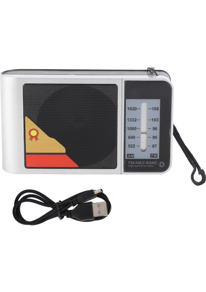 D‑9902 Taşınabilir Radyo Mini Fm Am Çift Bant Güçlü Sinyal Alım Alıcısı Gümüş (Yurt Dışından)