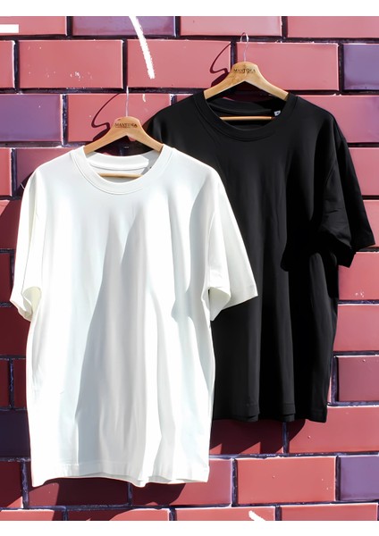 Baş Harfler ve Kalp Işlemeli Baskılı Partner Tişörtleri | Unisex Oversize | Kişiye Özel | Tatlı Hediye Fikri | Düğün Hediyesi (Harfleri Iletiniz)