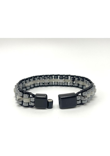 Sertifikalı Labrodorit Disk Model Doğal Taş Erkek Bileklik Kilitli Kapama indirimleri